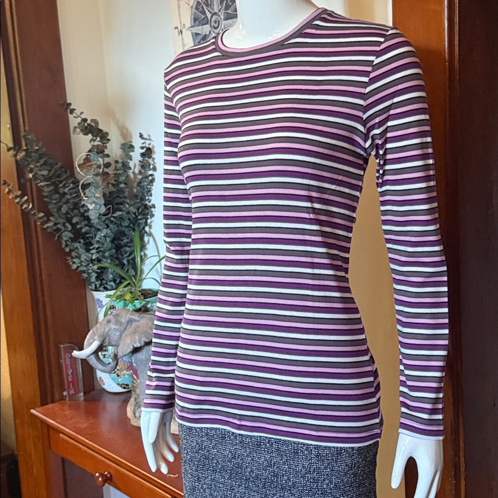 NWT northern reflections size small cotton Striped Long Sleeve Top